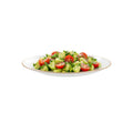 Moderna Round White Plastic Gold-Rimmed Plate - 7" x 7" x 1/2" - 40 count box