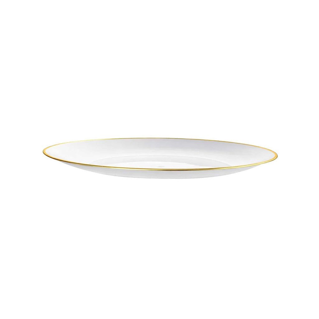 Moderna Round White Plastic Gold-Rimmed Plate - 10" x 10" x 3/4" - 200 count box