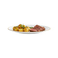 Moderna Round White Plastic Gold-Rimmed Plate - 10" x 10" x 3/4" - 40 count box