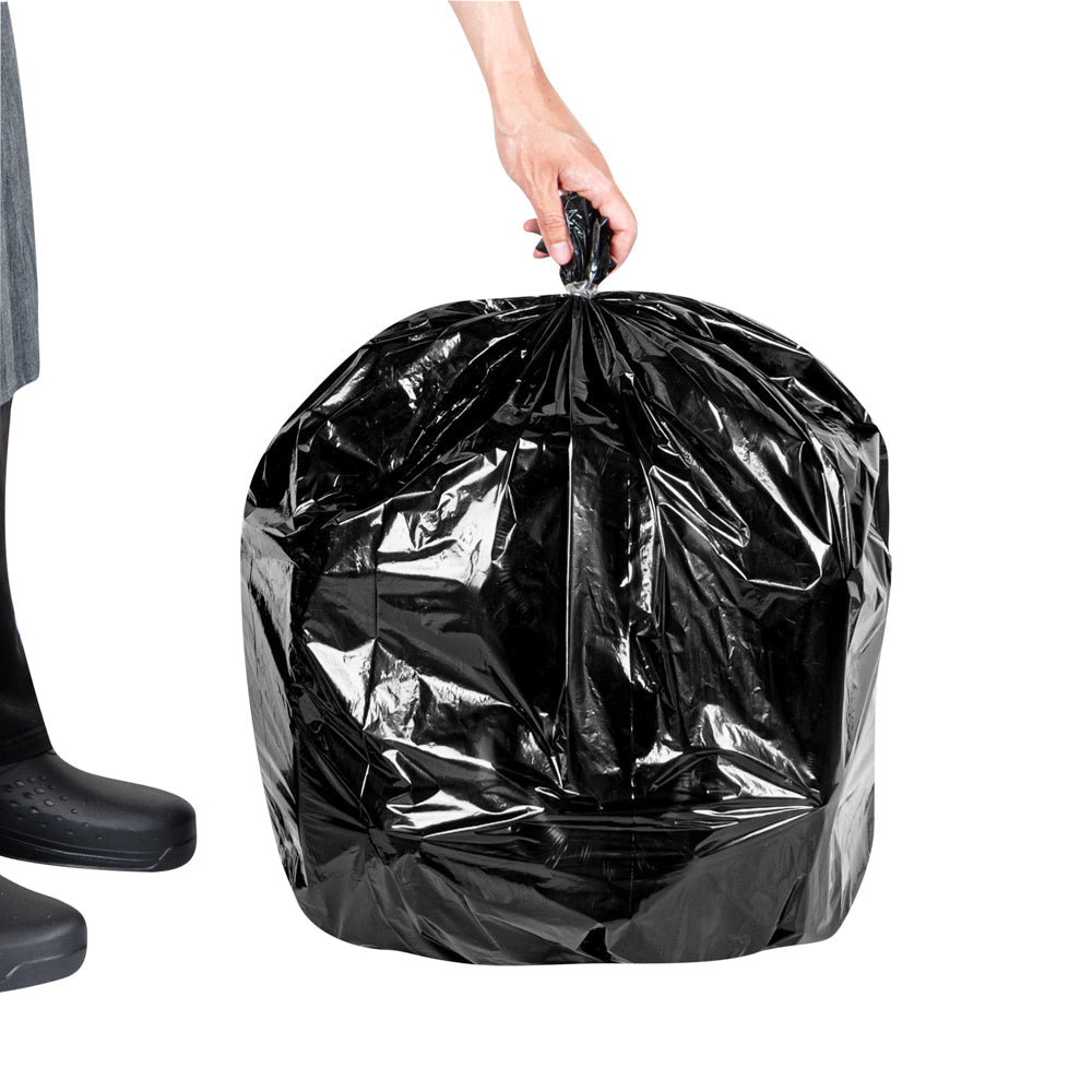 RW Clean 13 gal Black Plastic Trash Can Liner - Light-Duty, 6 micron - 1000 count box