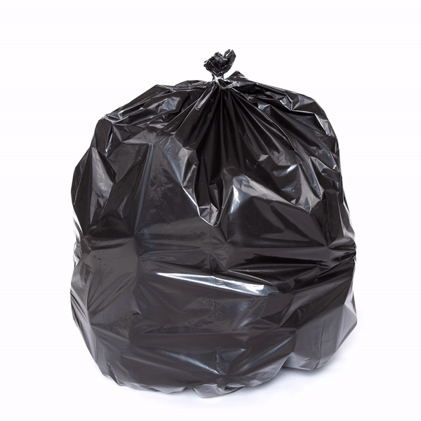 RW Clean 13 gal Black Plastic Trash Can Liner - Light-Duty, 6 micron - 1000 count box