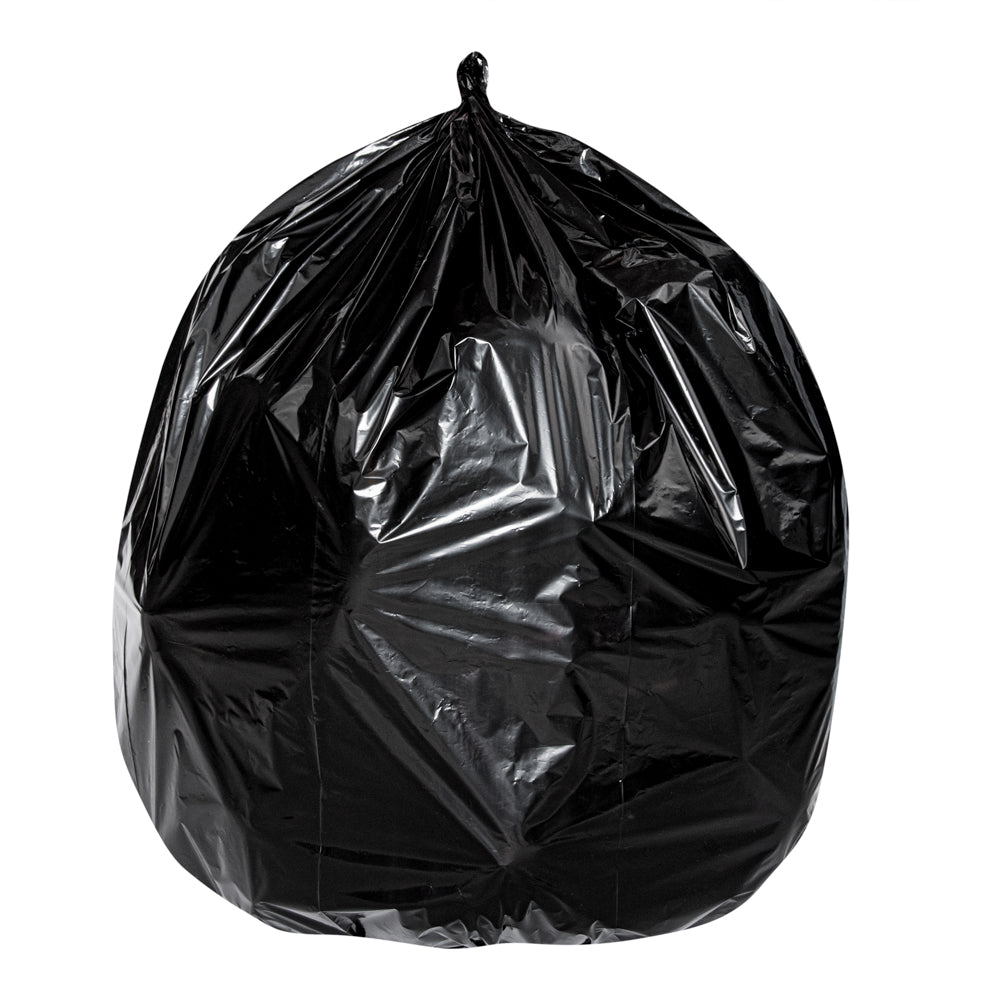 RW Clean 45 gal Black Plastic Trash Can Liner - Light-Duty, 1 mil - 100 count box