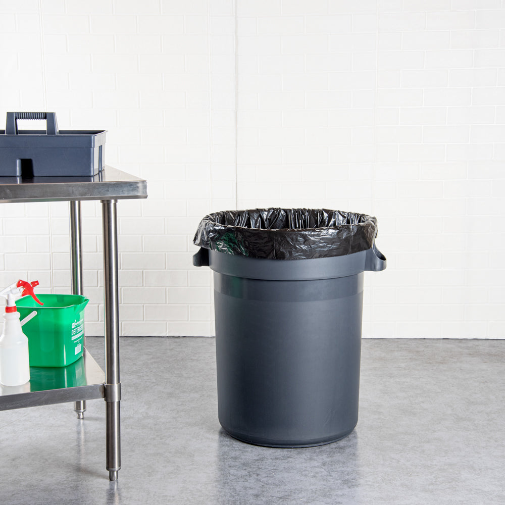RW Clean 45 gal Black Plastic Trash Can Liner - Light-Duty, 1 mil - 100 count box