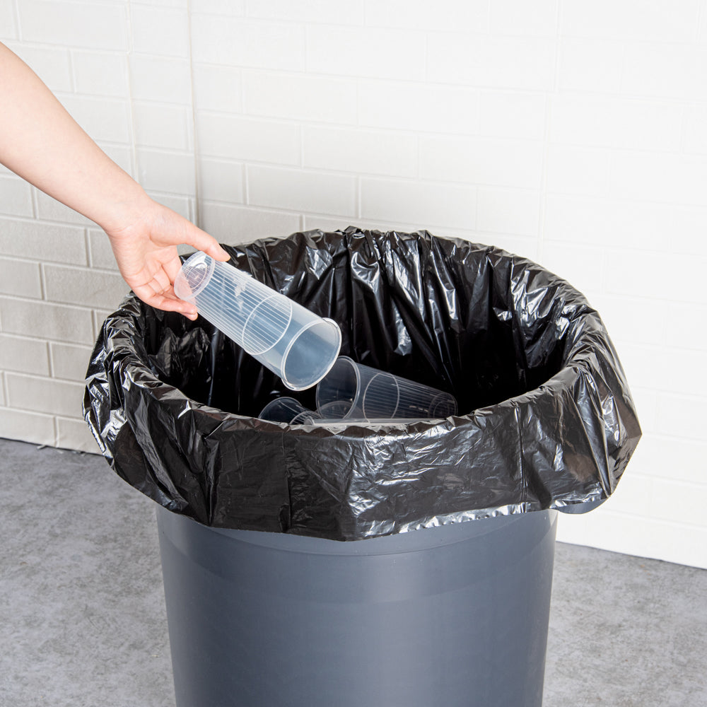 RW Clean 45 gal Black Plastic Trash Can Liner - Light-Duty, 1 mil - 100 count box