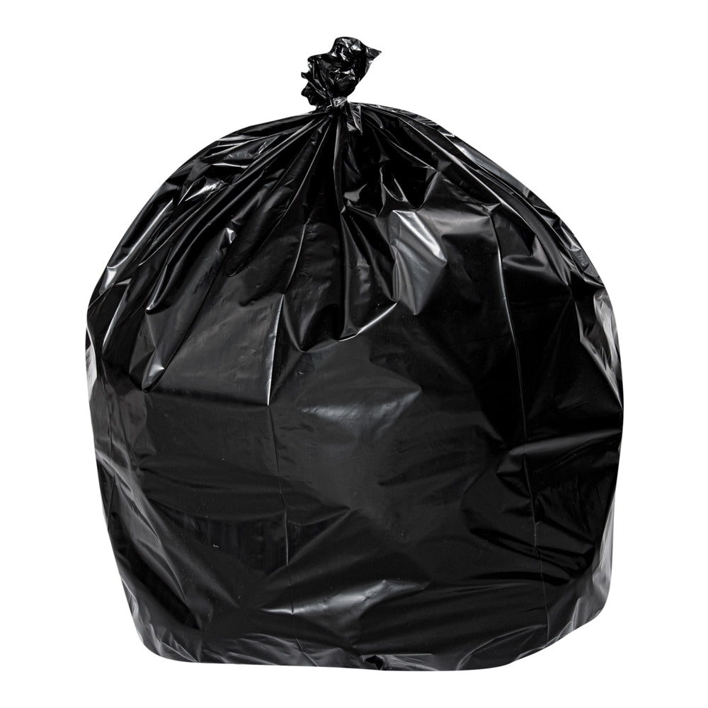 RW Clean 45 gal Black Plastic Trash Can Liner - Heavy-Duty, 1.5 mil - 100 count box