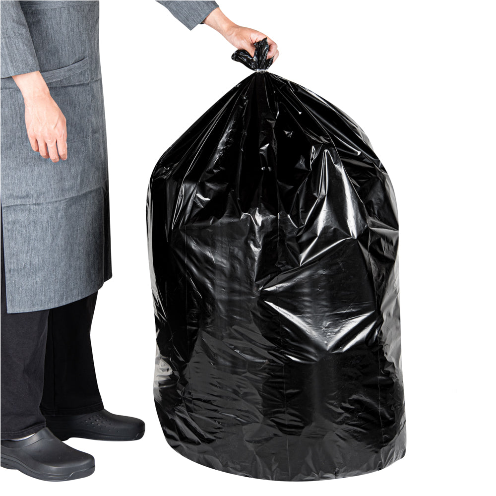 RW Clean 55 gal Black Plastic Trash Can Liner - Heavy-Duty, 1.5 mil - 100 count box