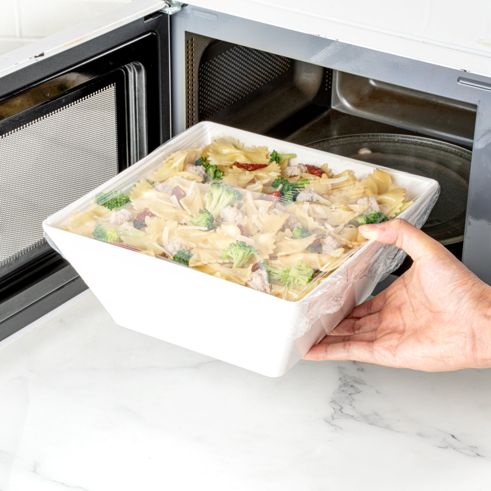 Basic Nature Clear Plastic Foodservice Food Wrap - Home Compostable, BPA-Free, Microwave-Safe - 18" x 2000' - 1 count box