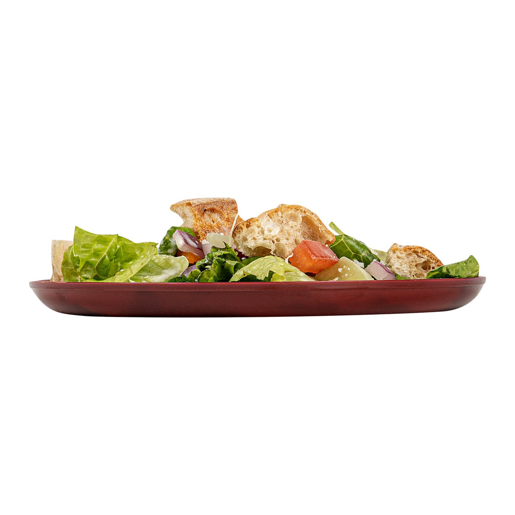 Moderna Round Burgundy Plastic Plate - 6 1/4" x 6 1/4" x 1/2" - 40 count box