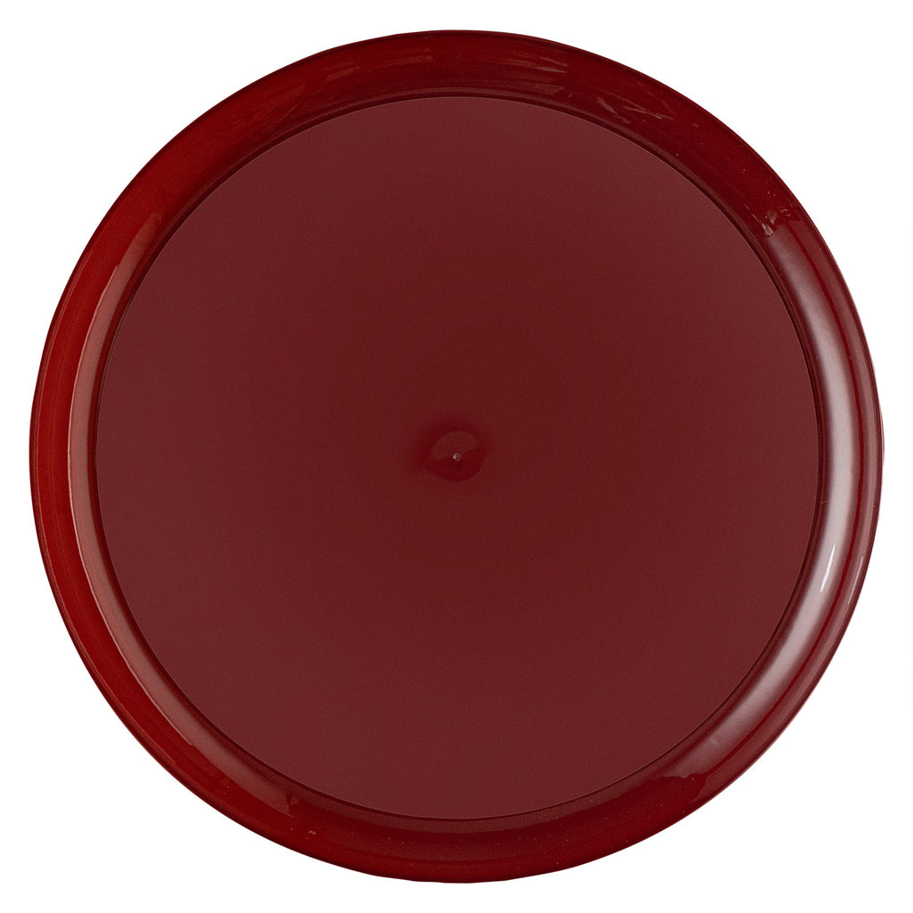 Moderna Round Burgundy Plastic Plate - 6 1/4" x 6 1/4" x 1/2" - 200 count box