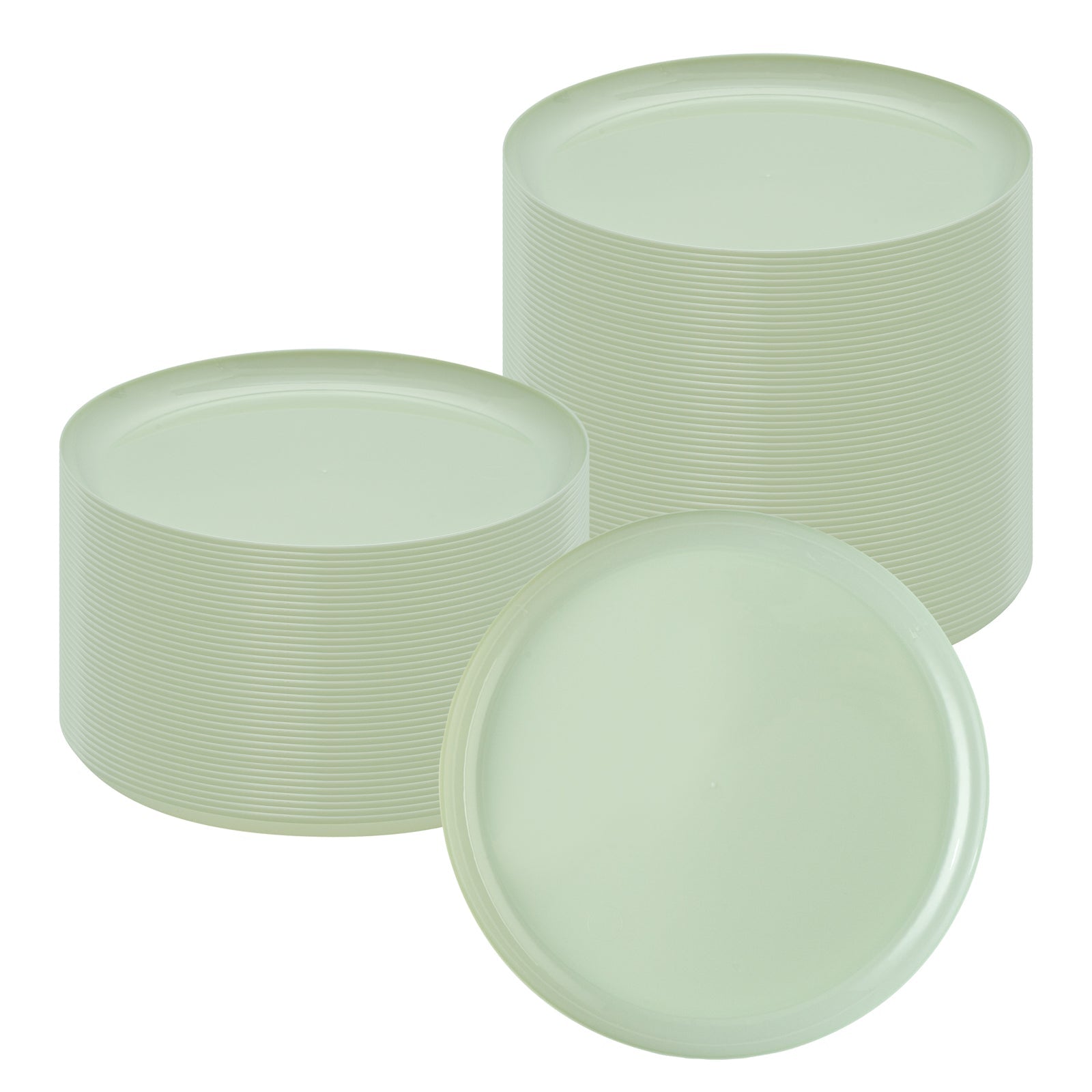 Moderna Round Mint Green Plastic Plate - 6 1/4" x 6 1/4" x 1/2" - 40 count box