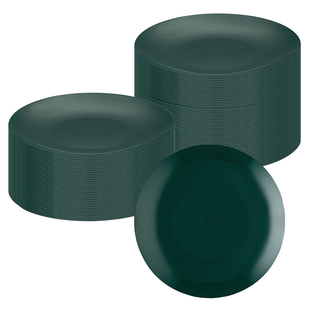 Moderna Round Forest Green Plastic Plate - 7 1/2" x 7 1/2" x 1/2" - 40 count box