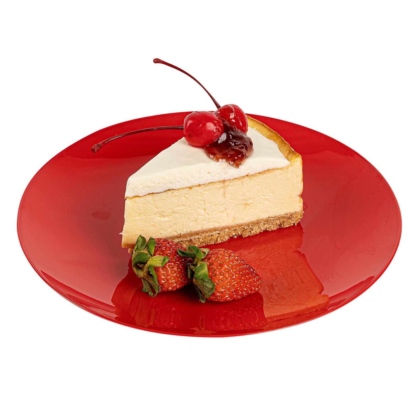 Moderna Round Red Plastic Plate - 7 1/2" x 7 1/2" x 1/2" - 40 count box