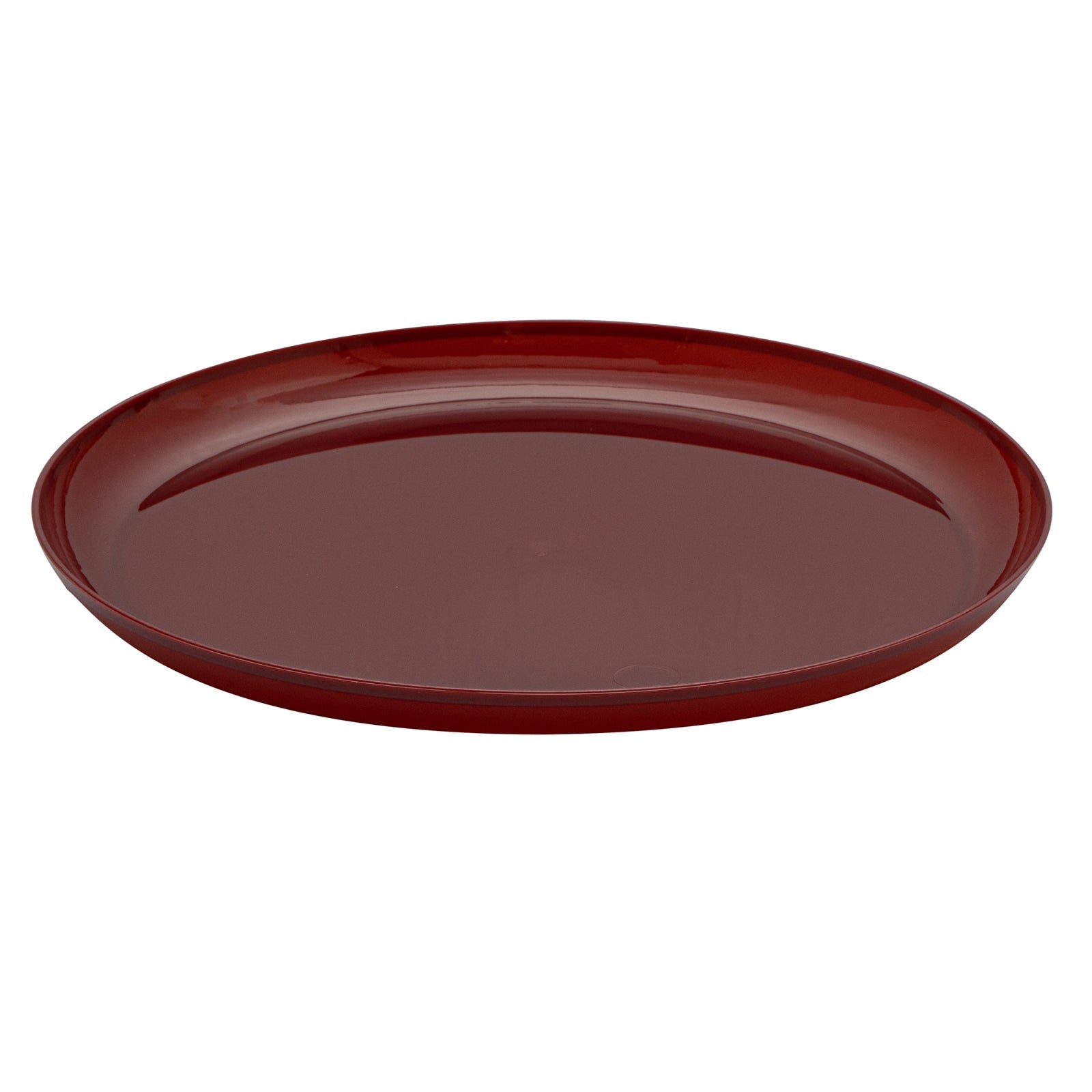 Moderna Round Burgundy Plastic Plate - 8 1/2" x 8 1/2" x 1/2" - 40 count box