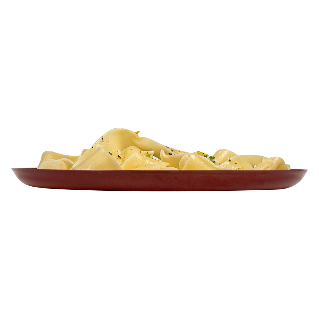 Moderna Round Burgundy Plastic Plate - 8 1/2" x 8 1/2" x 1/2" - 40 count box