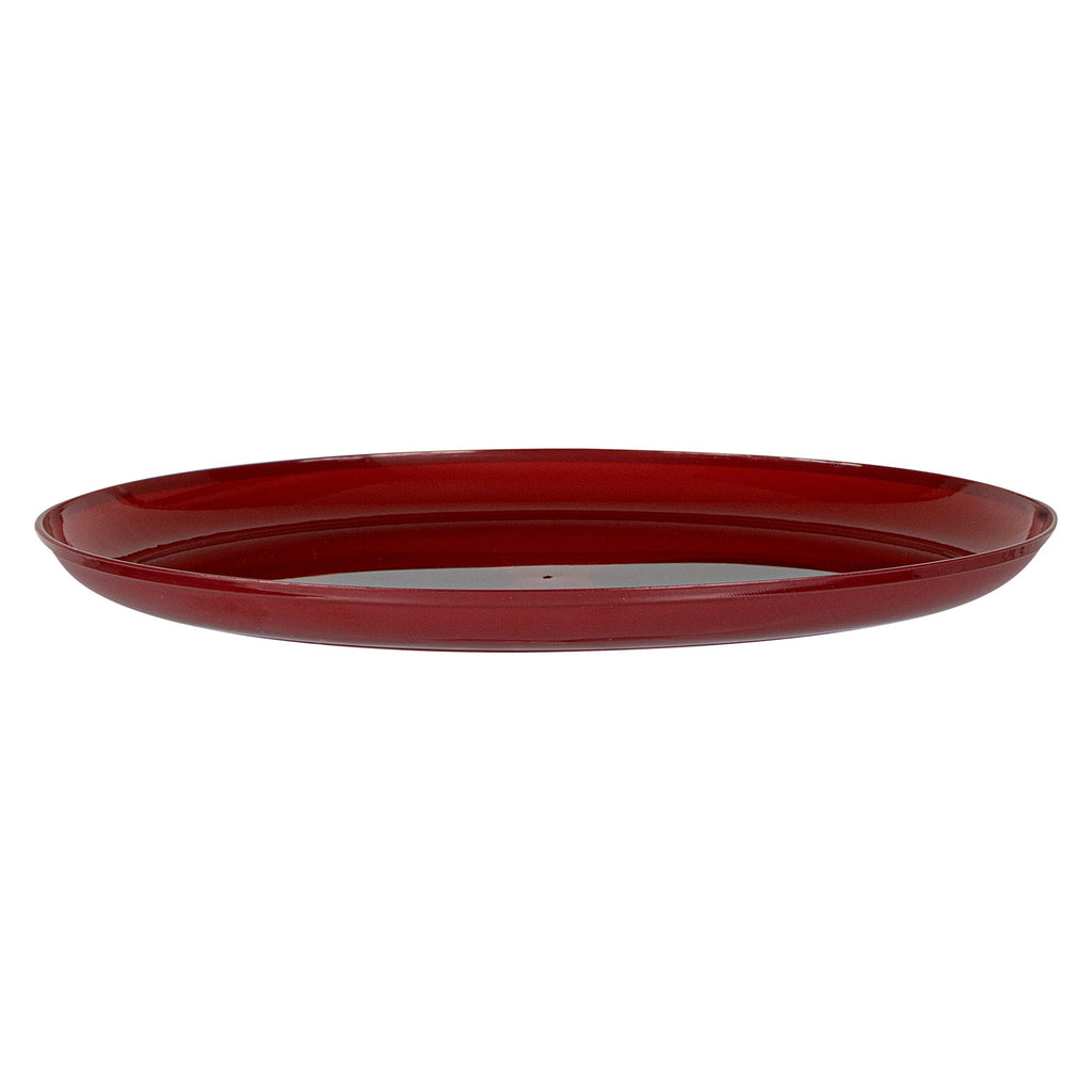 Moderna Round Burgundy Plastic Plate - 8 1/2" x 8 1/2" x 1/2" - 40 count box