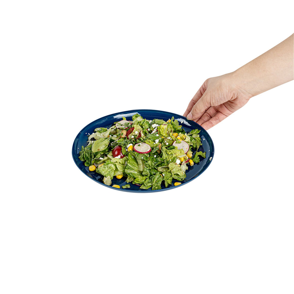 Moderna Round Midnight Blue Plastic Plate - 8 1/2" x 8 1/2" x 1/2" - 40 count box