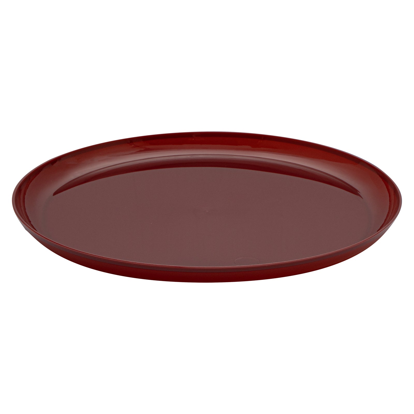 Moderna Round Burgundy Plastic Plate - 10 3/4" x 10 3/4" x 1/2" - 40 count box