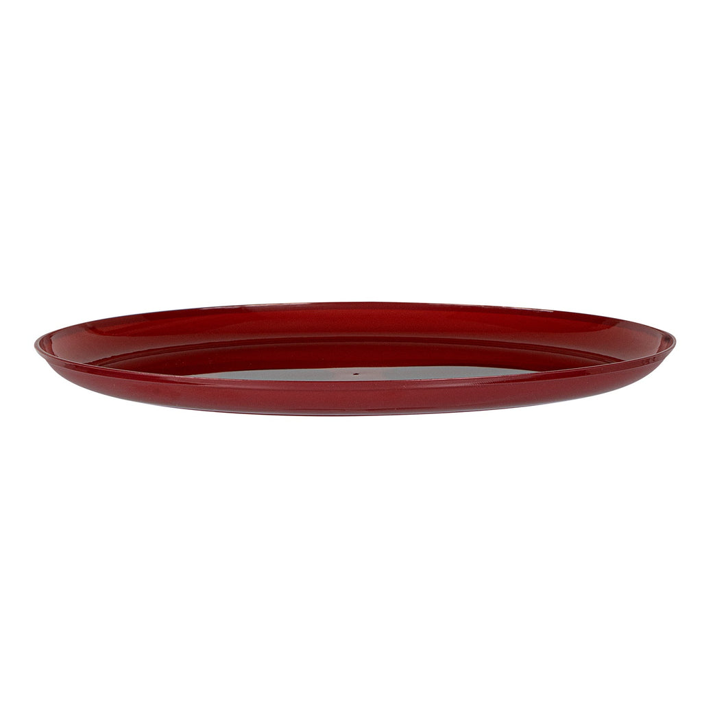 Moderna Round Burgundy Plastic Plate - 10 3/4" x 10 3/4" x 1/2" - 40 count box