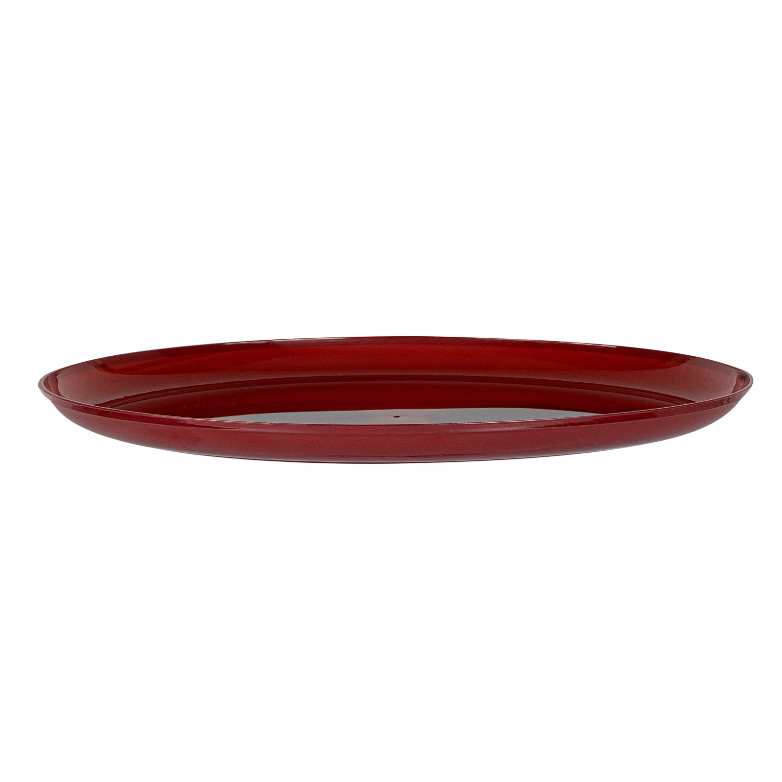 Moderna Round Burgundy Plastic Plate - 10 3/4" x 10 3/4" x 1/2" - 40 count box