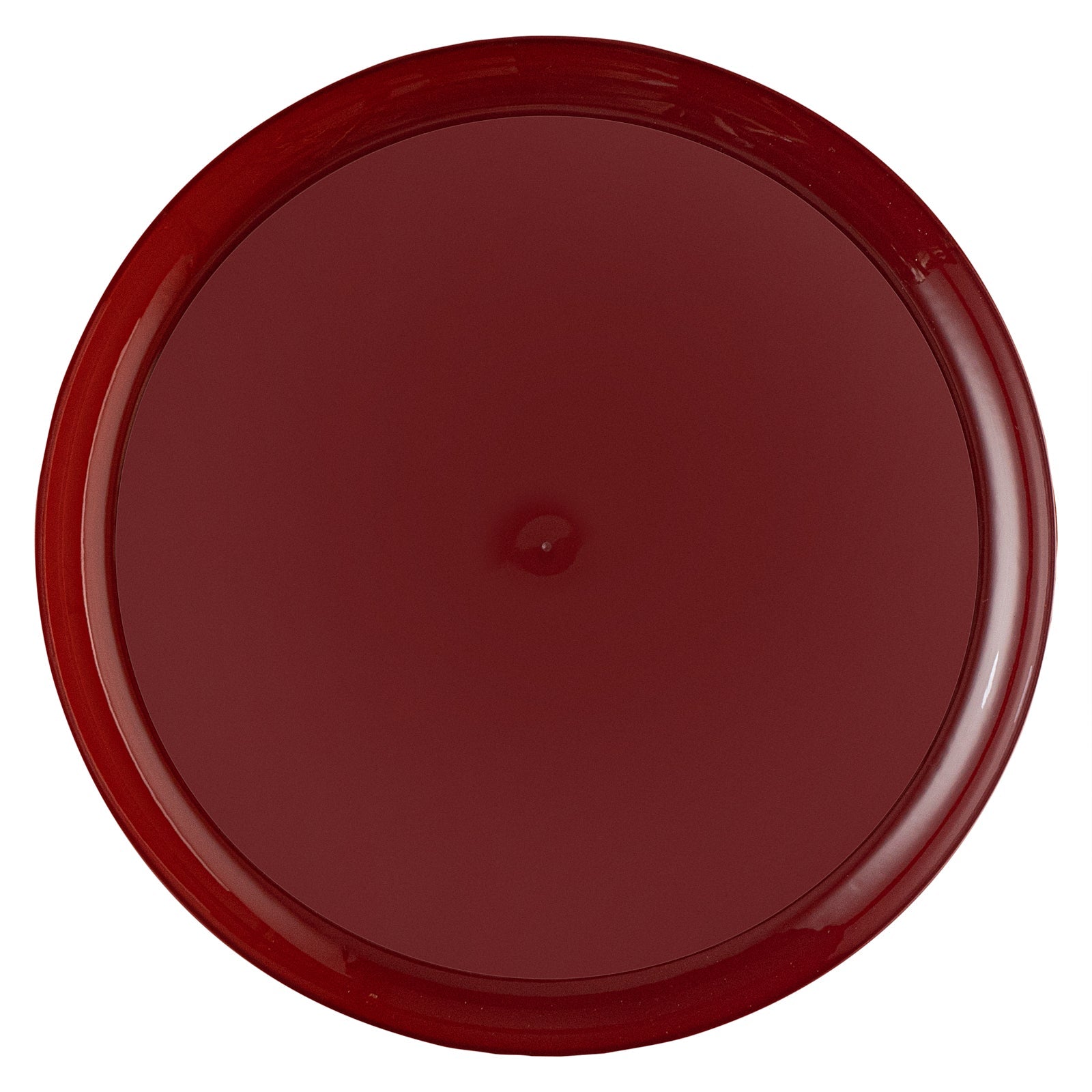 Moderna Round Burgundy Plastic Plate - 10 3/4" x 10 3/4" x 1/2" - 40 count box