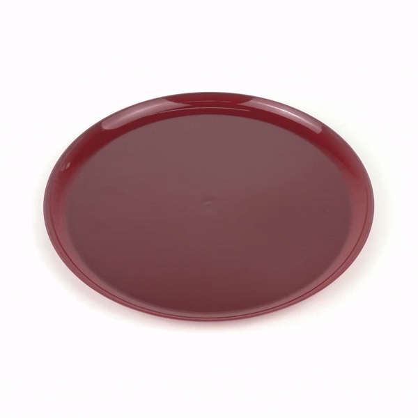 Moderna Round Burgundy Plastic Plate - 10 3/4" x 10 3/4" x 1/2" - 200 count box