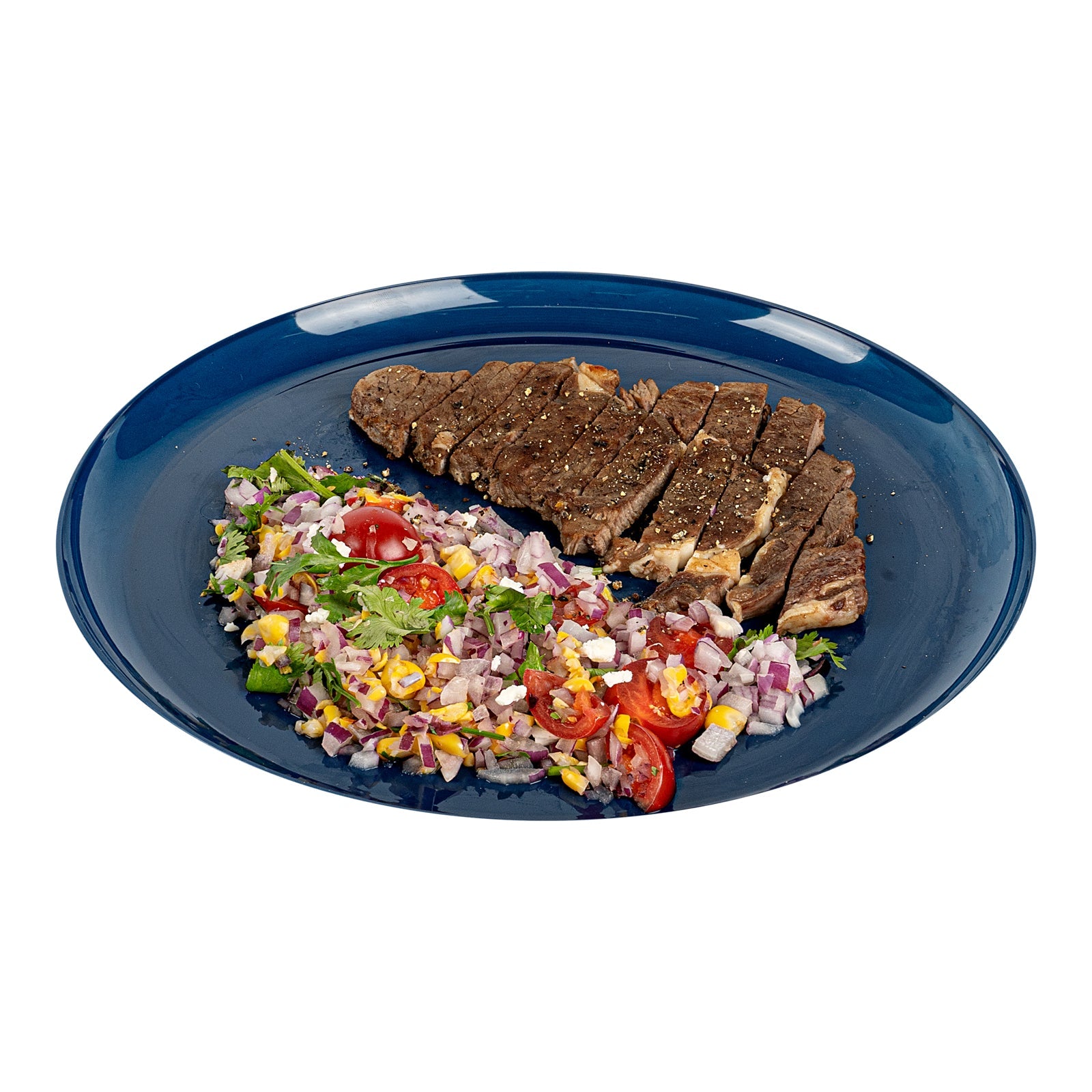 Moderna Round Midnight Blue Plastic Plate - 10 3/4" x 10 3/4" x 1/2" - 40 count box