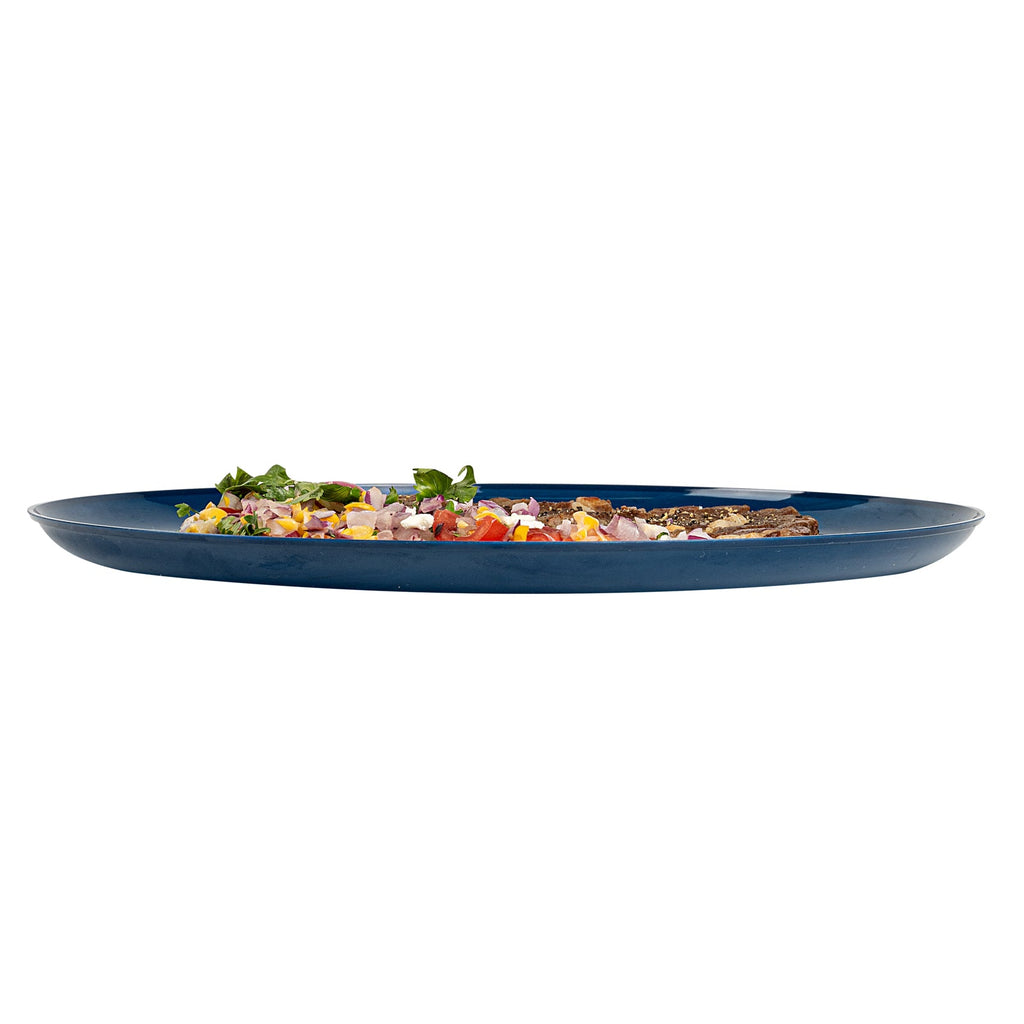 Moderna Round Midnight Blue Plastic Plate - 10 3/4" x 10 3/4" x 1/2" - 40 count box