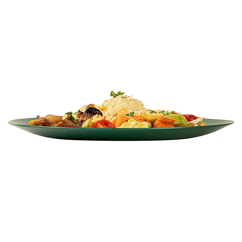 Moderna Round Forest Green Plastic Plate - 10 1/4" x 10 1/4" x 3/4" - 200 count box