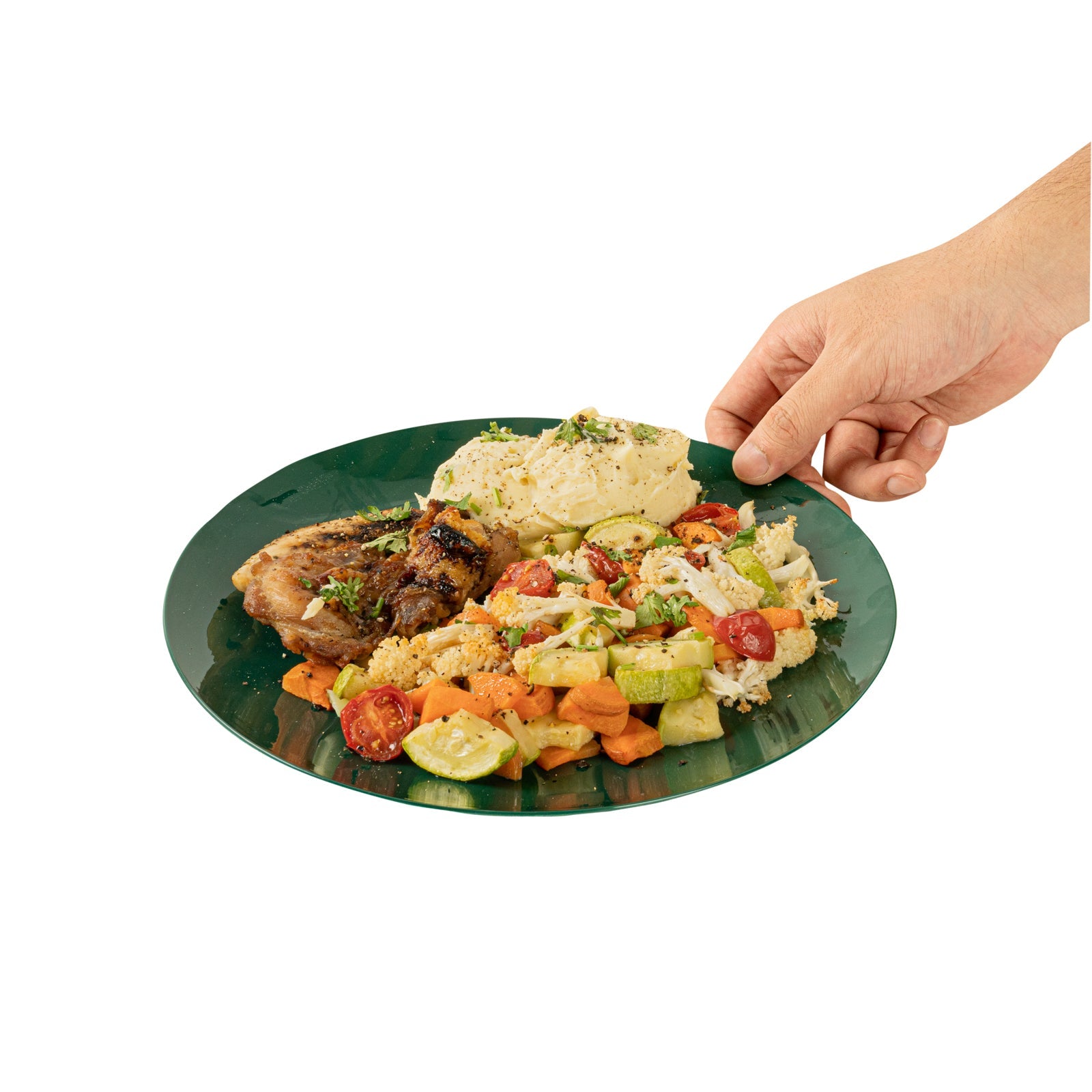 Moderna Round Forest Green Plastic Plate - 10 1/4" x 10 1/4" x 3/4" - 200 count box