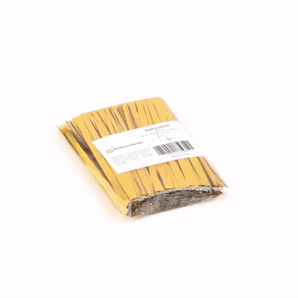 Bag Tek Gold Metallic Twist Tie / Bag Tie - 4" - 500 count box