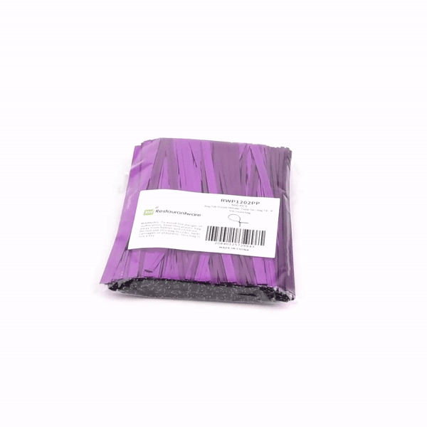 Bag Tek Purple Metallic Twist Tie / Bag Tie - 4" - 500 count box