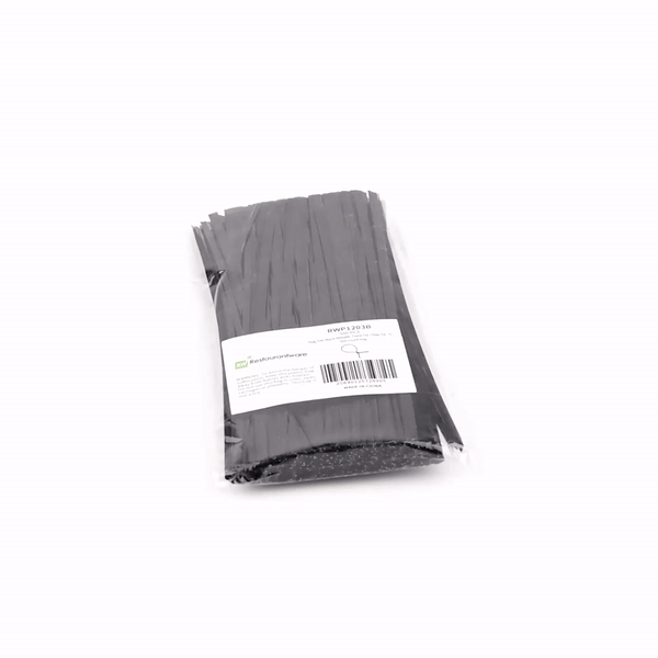 Bag Tek Black Metallic Twist Tie / Bag Tie - 6" - 500 count box