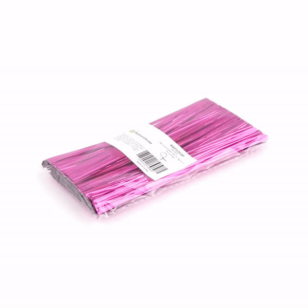 Bag Tek Pink Metallic Twist Tie / Bag Tie - 6" - 500 count box