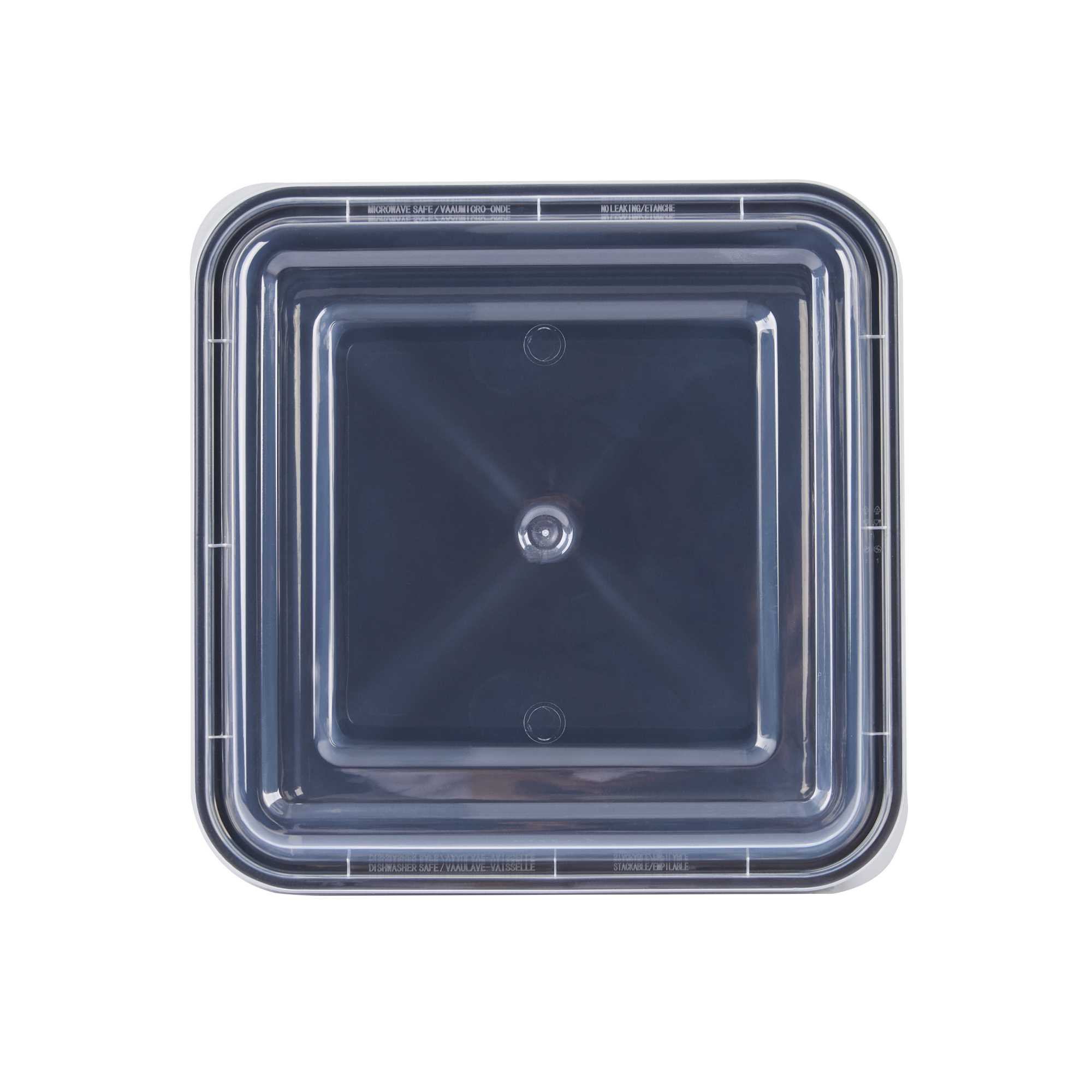 Thermo Tek 32 oz Square Black Plastic Take Out Container - with Lid - 7" x 7" x 2 1/2" - 50 count box