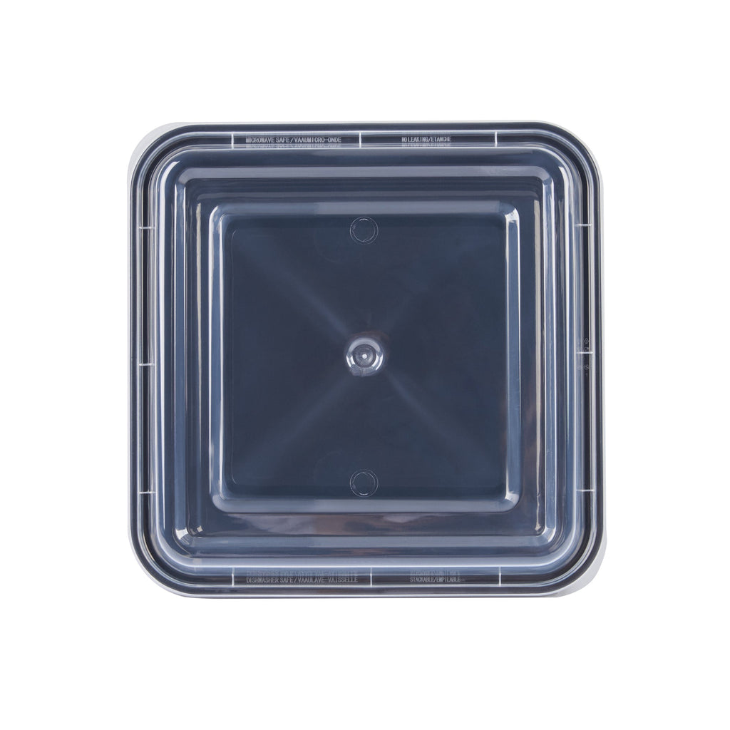 Thermo Tek 32 oz Square Black Plastic Take Out Container - with Lid - 7" x 7" x 2 1/2" - 100 count box