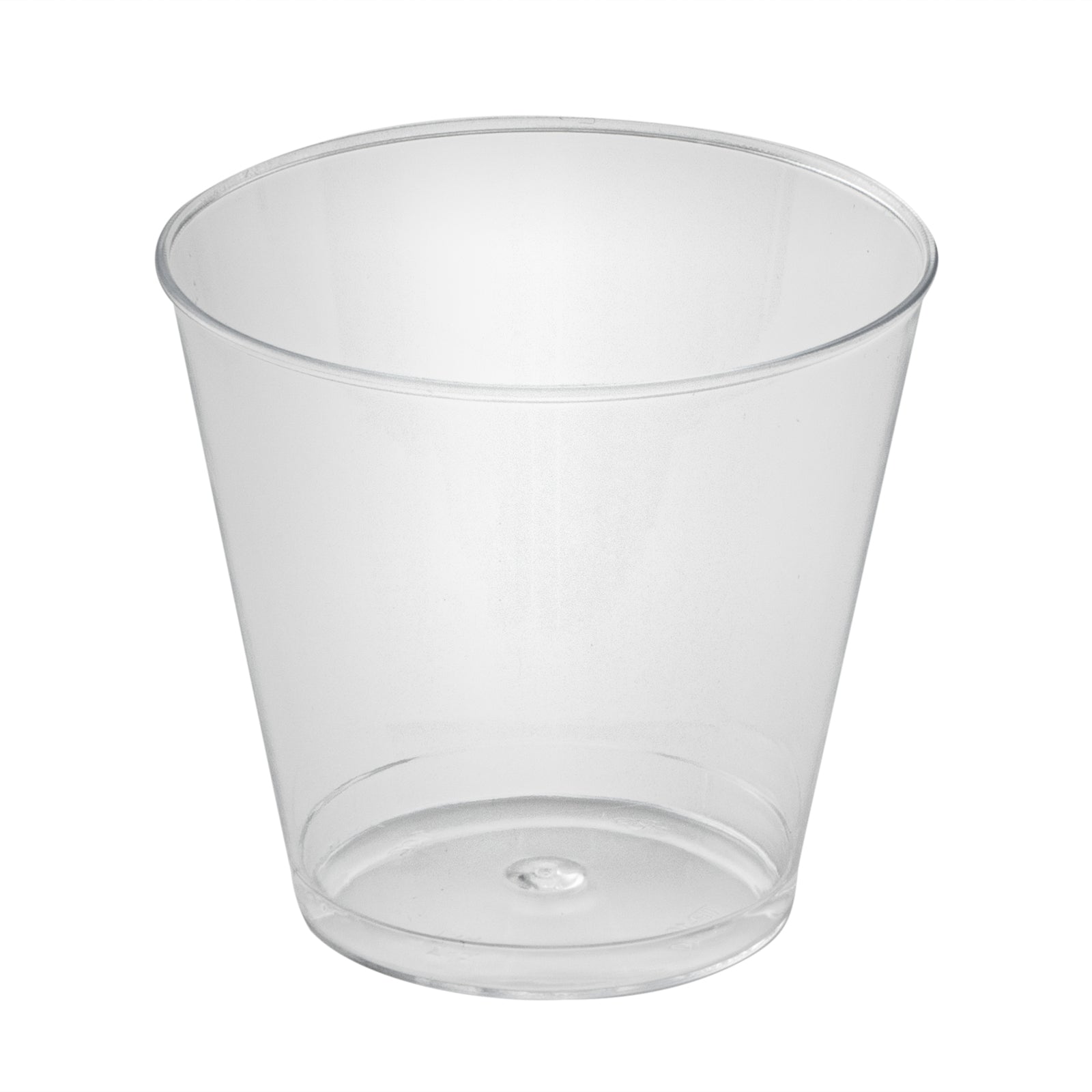 Chef 101 1 oz Clear Plastic Shot Glass - 1 3/4" x 1 3/4" x 1 1/2" - 500 count box
