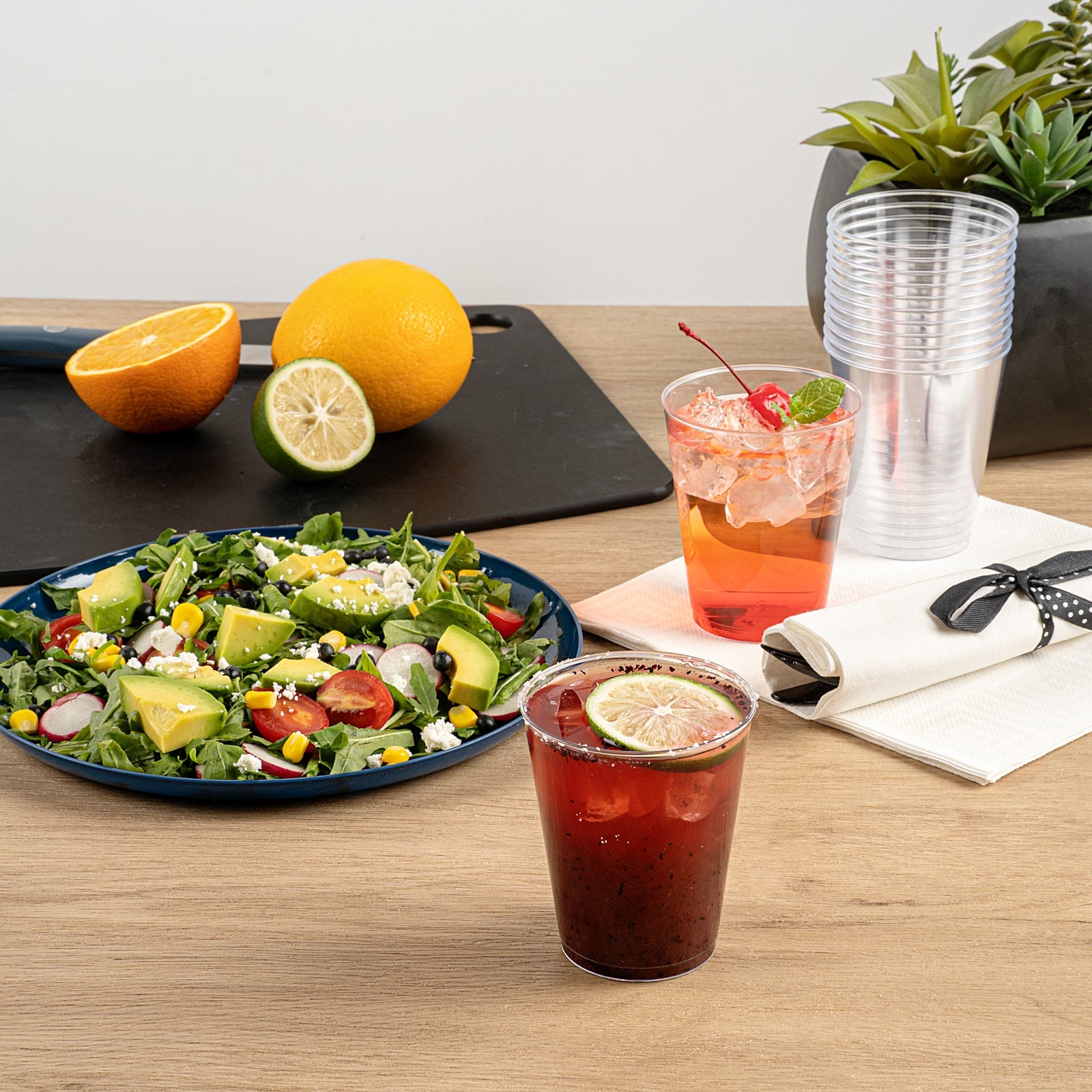 Chef 101 7 oz Clear Plastic Tumbler - 2 3/4" x 2 3/4" x 3 1/4" - 20 count box