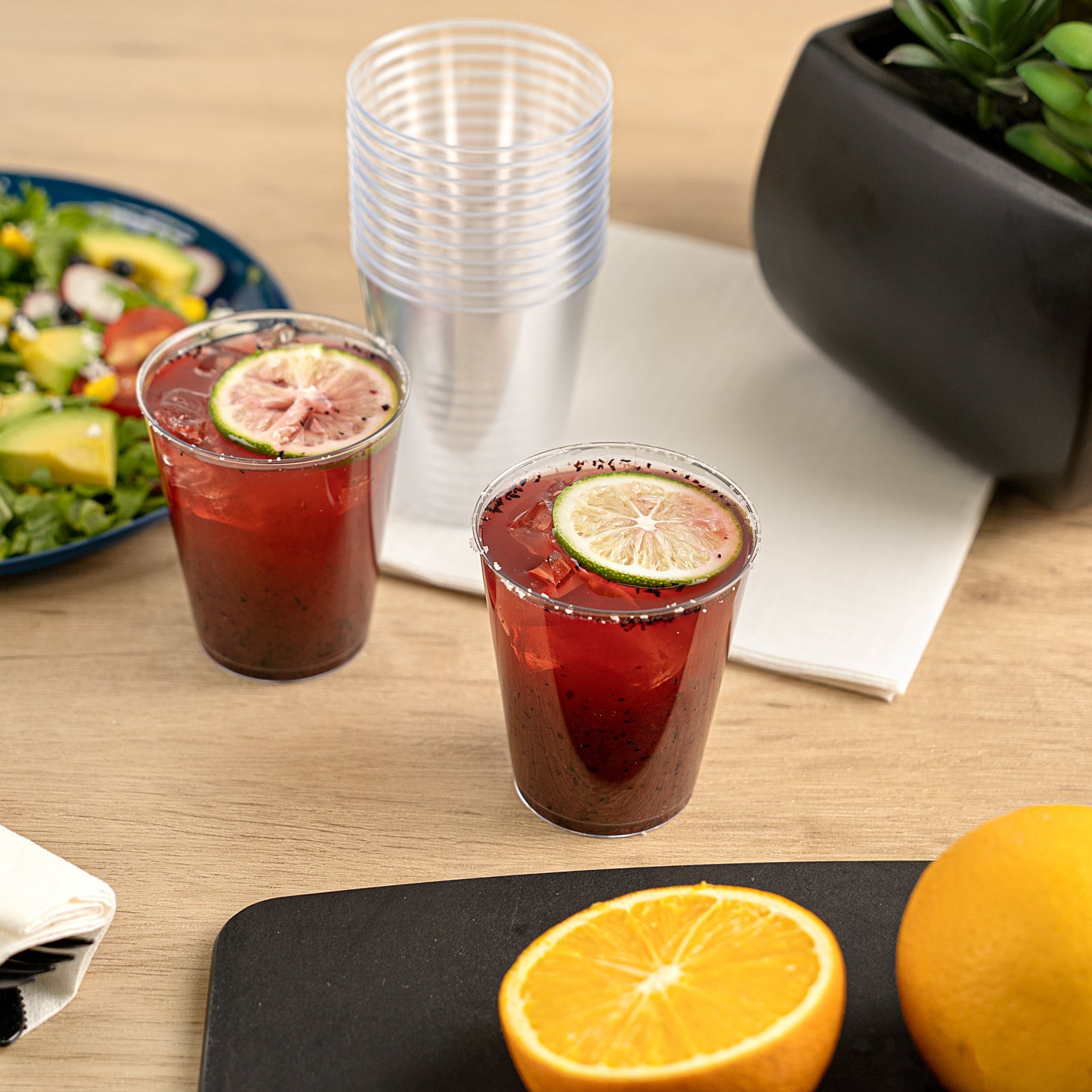 Chef 101 7 oz Clear Plastic Tumbler - 2 3/4" x 2 3/4" x 3 1/4" - 500 count box