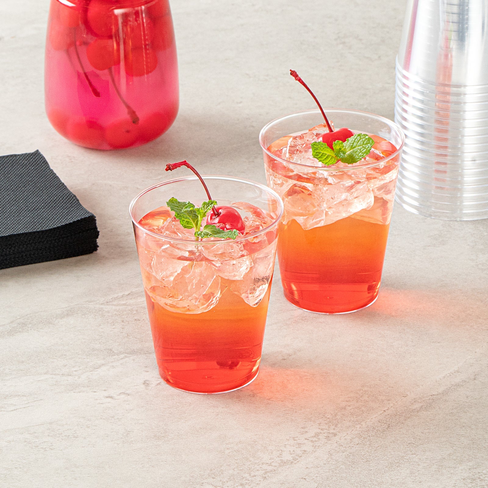 Chef 101 8 oz Clear Plastic Tumbler - 3" x 3" x 3 1/4" - 20 count box