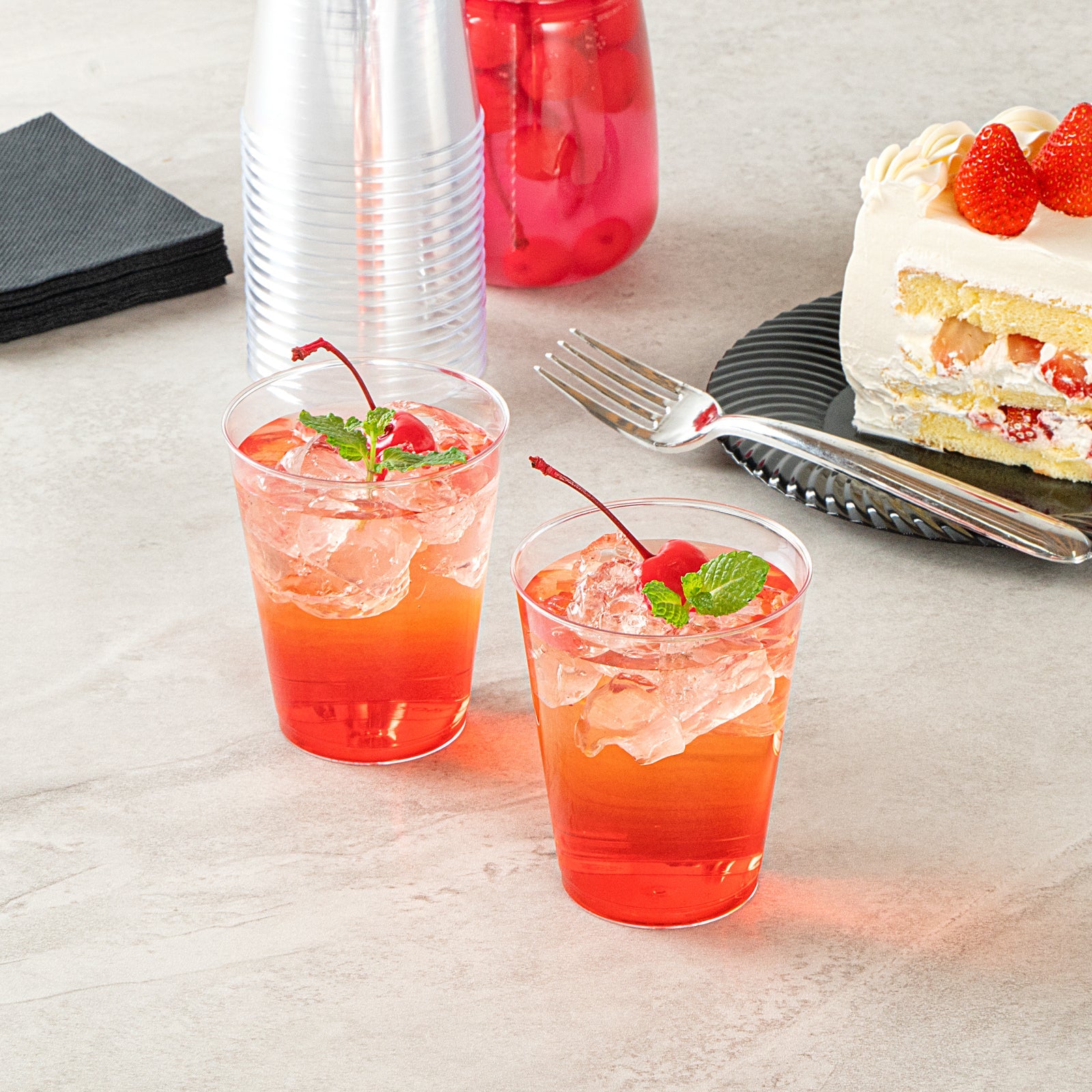 Chef 101 8 oz Clear Plastic Tumbler - 3" x 3" x 3 1/4" - 20 count box