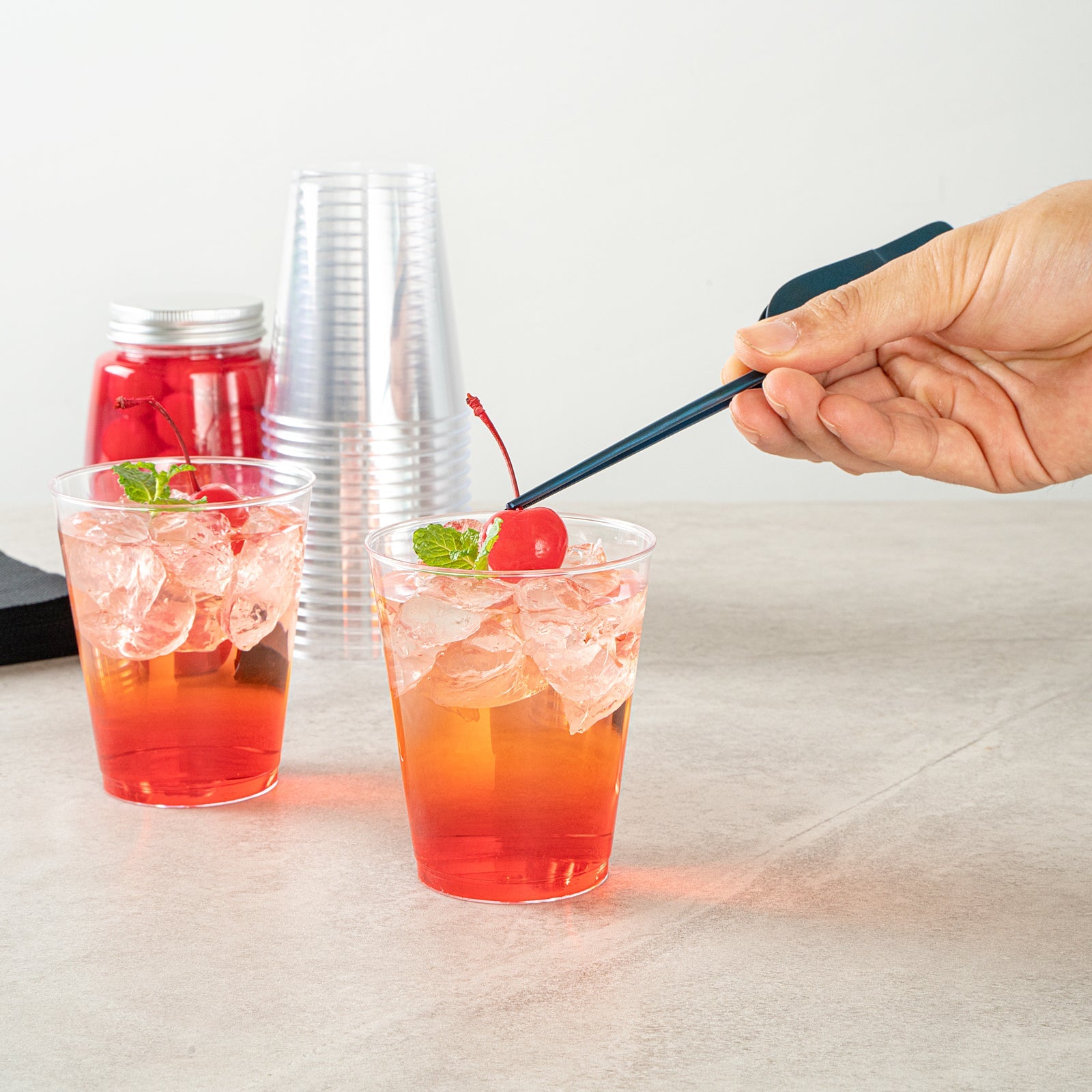 Chef 101 8 oz Clear Plastic Tumbler - 3" x 3" x 3 1/4" - 20 count box