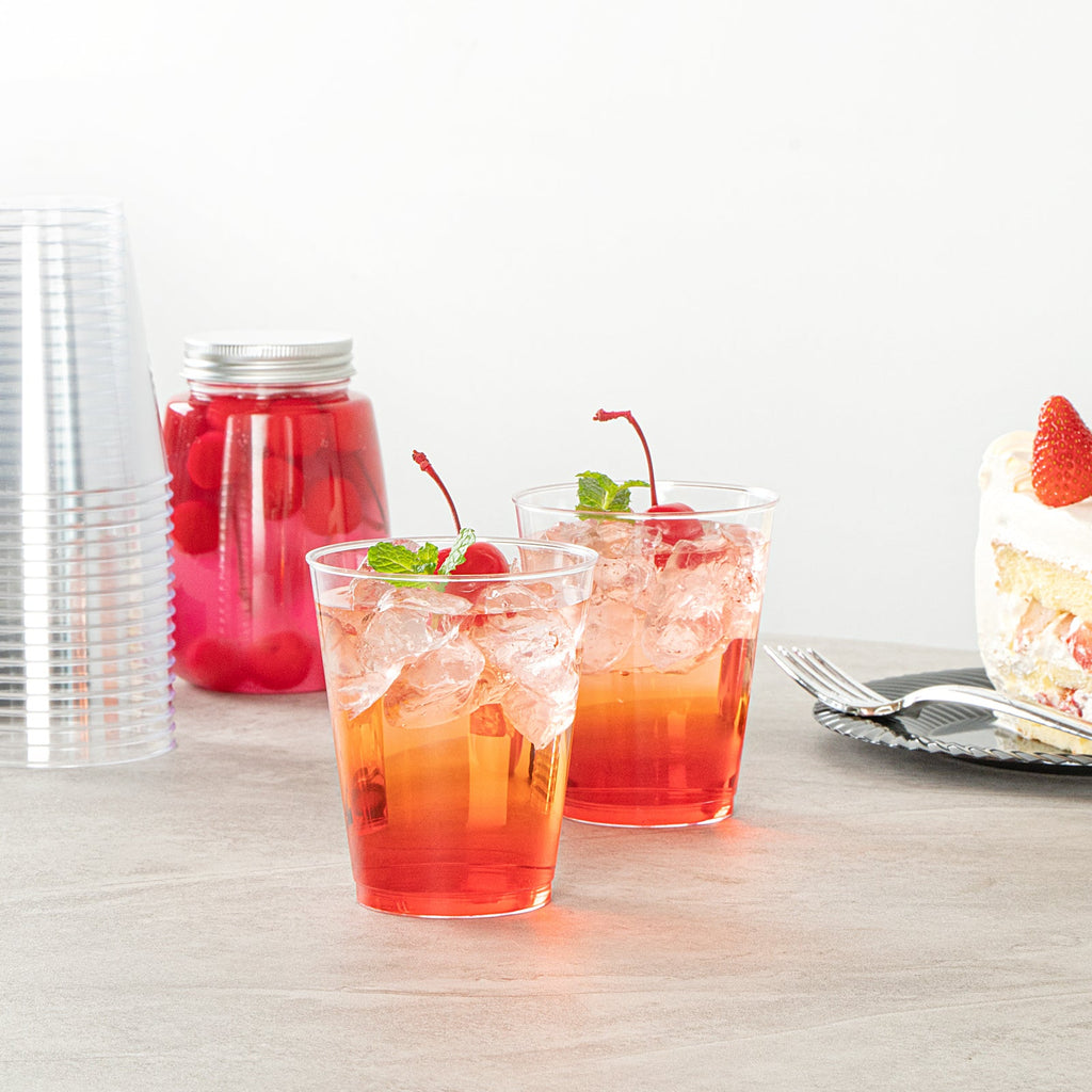 Chef 101 8 oz Clear Plastic Tumbler - 3" x 3" x 3 1/4" - 20 count box