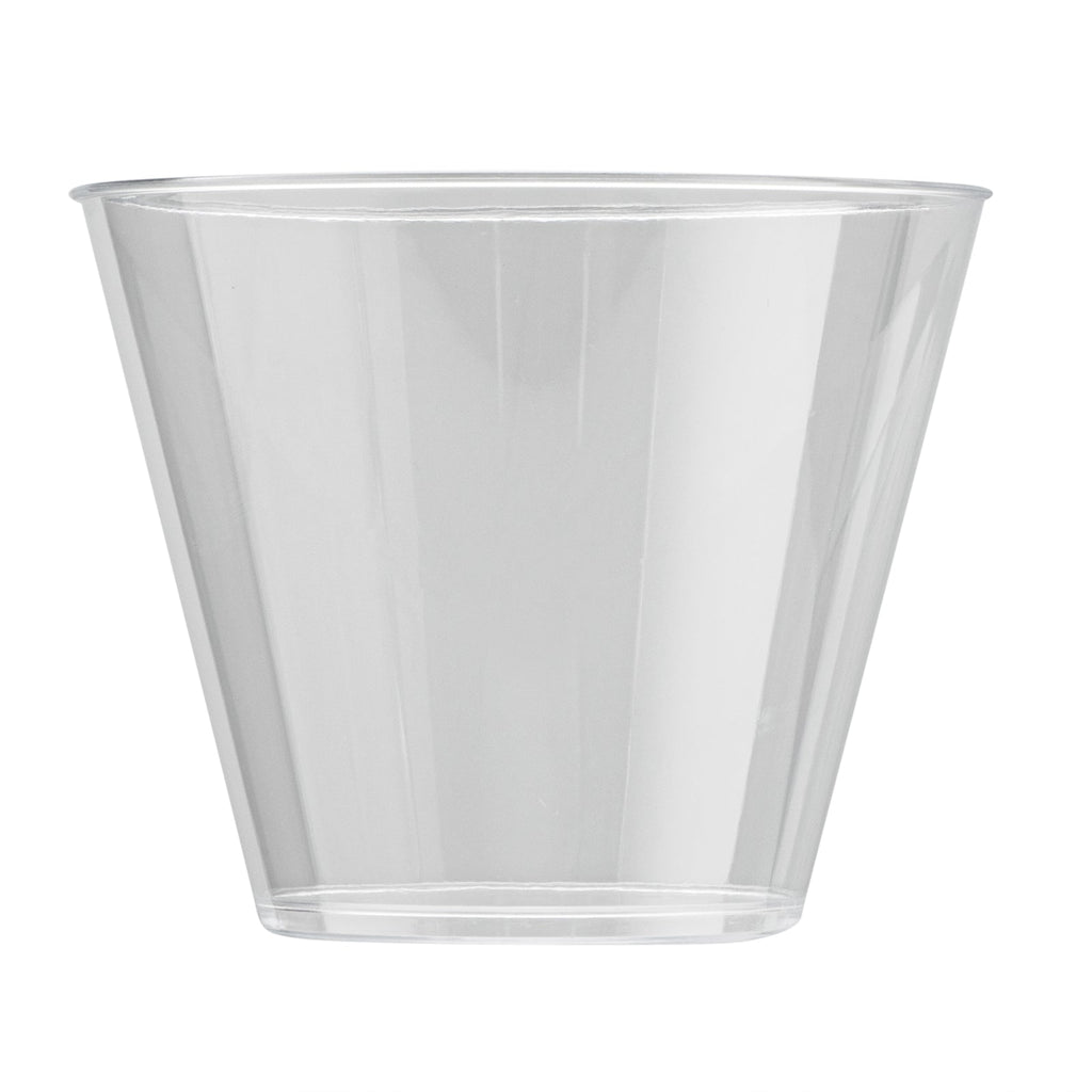 Chef 101 9 oz Clear Plastic Tumbler - 3 1/2" x 3 1/2" x 2 3/4" - 20 count box