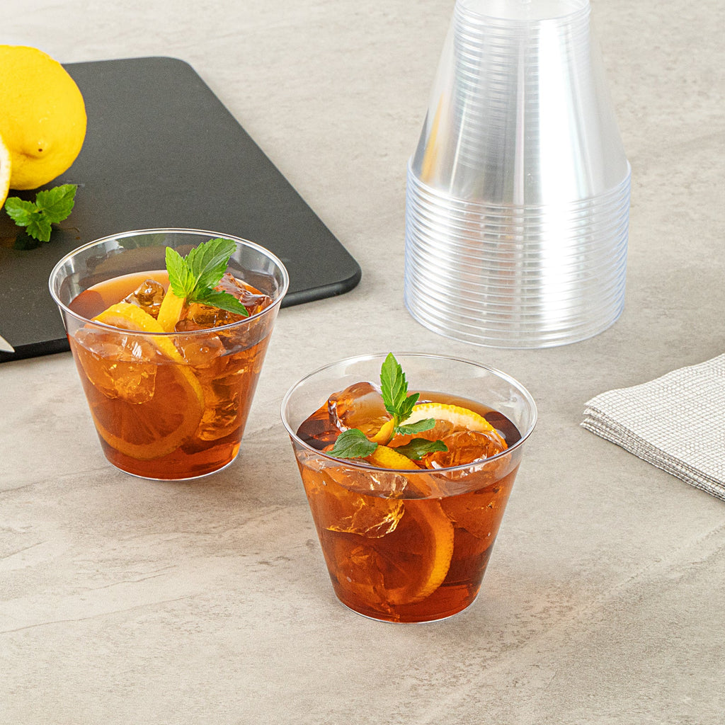 Chef 101 9 oz Clear Plastic Tumbler - 3 1/2" x 3 1/2" x 2 3/4" - 500 count box