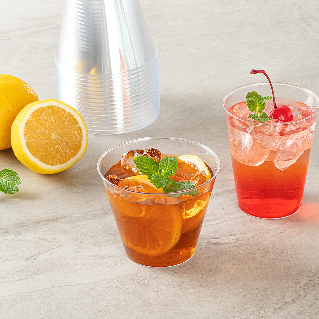 Chef 101 9 oz Clear Plastic Tumbler - 3 1/2" x 3 1/2" x 2 3/4" - 500 count box