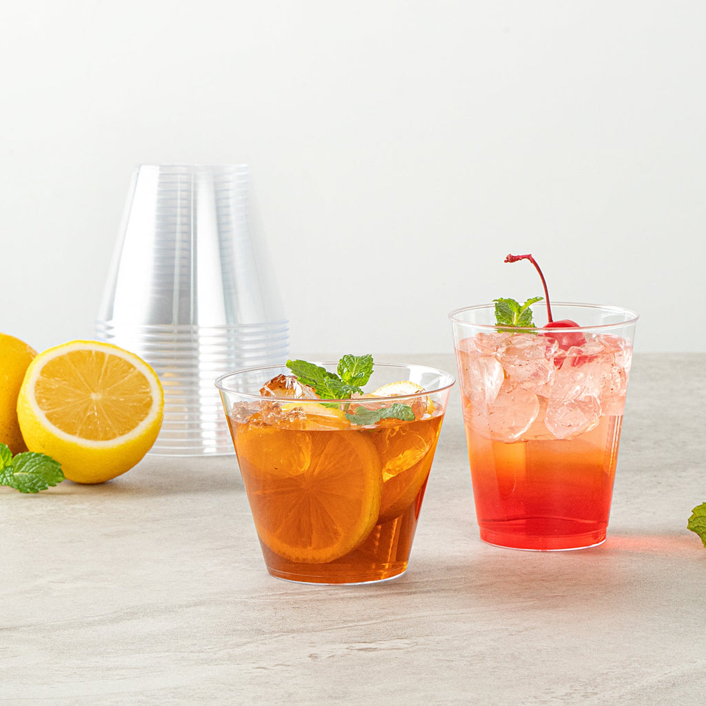 Chef 101 9 oz Clear Plastic Tumbler - 3 1/2" x 3 1/2" x 2 3/4" - 500 count box