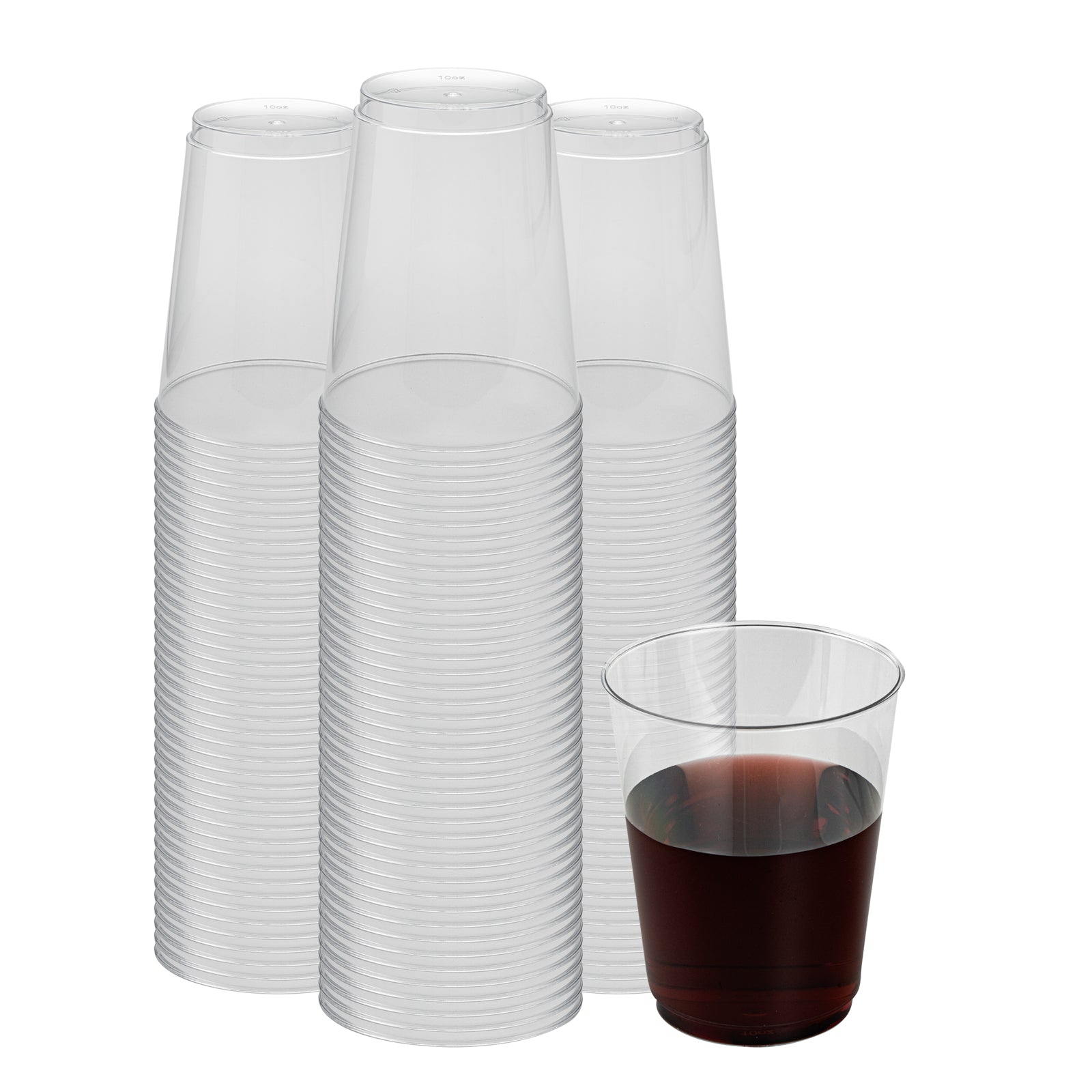 Chef 101 10 oz Clear Plastic Tumbler - 3" x 3" x 3 3/4" - 20 count box