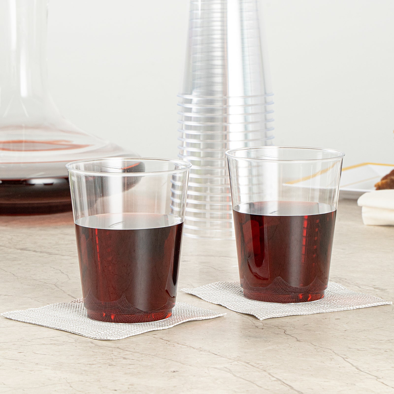 Chef 101 10 oz Clear Plastic Tumbler - 3" x 3" x 3 3/4" - 20 count box
