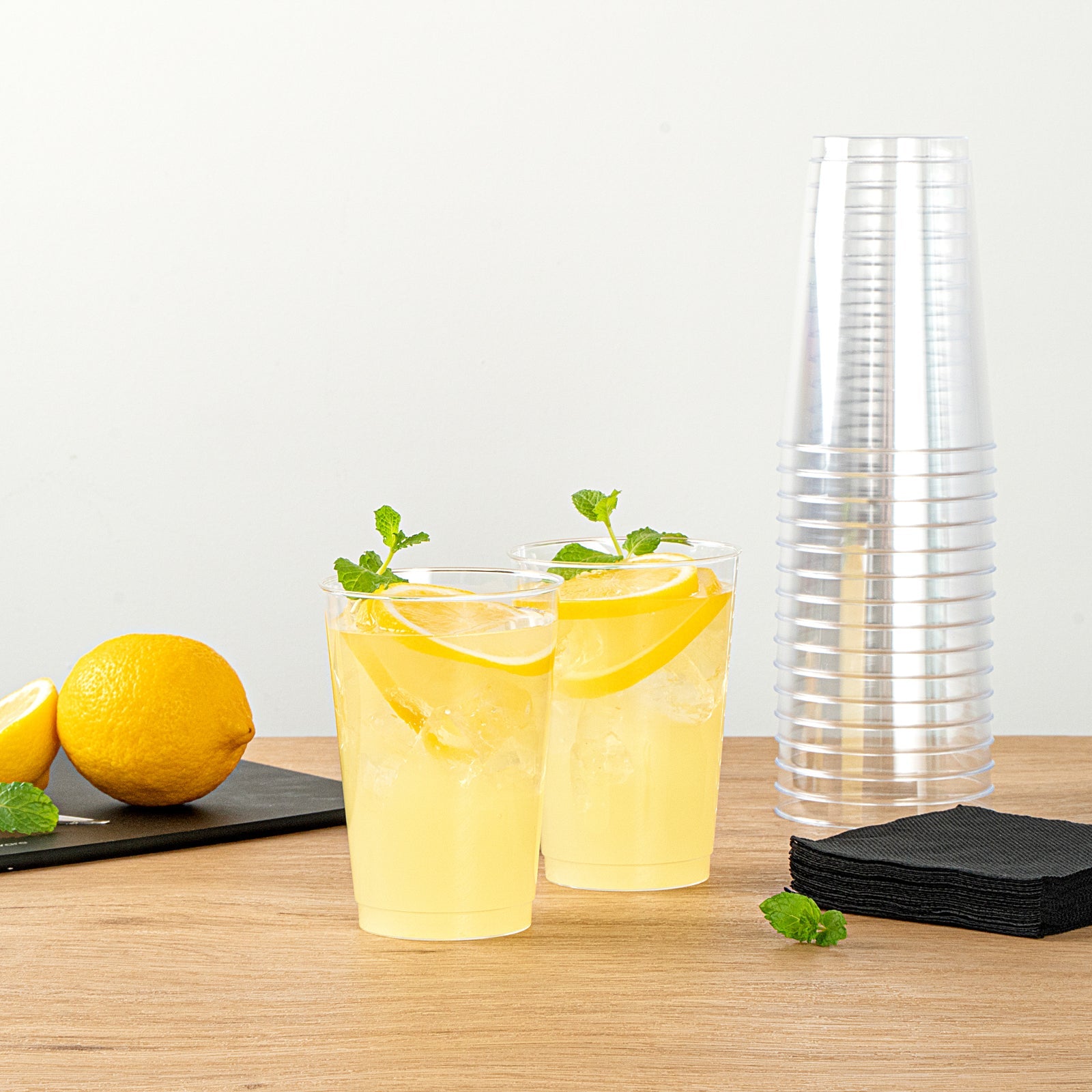 Chef 101 12 oz Clear Plastic Tumbler - 3" x 3" x 4 1/4" - 20 count box
