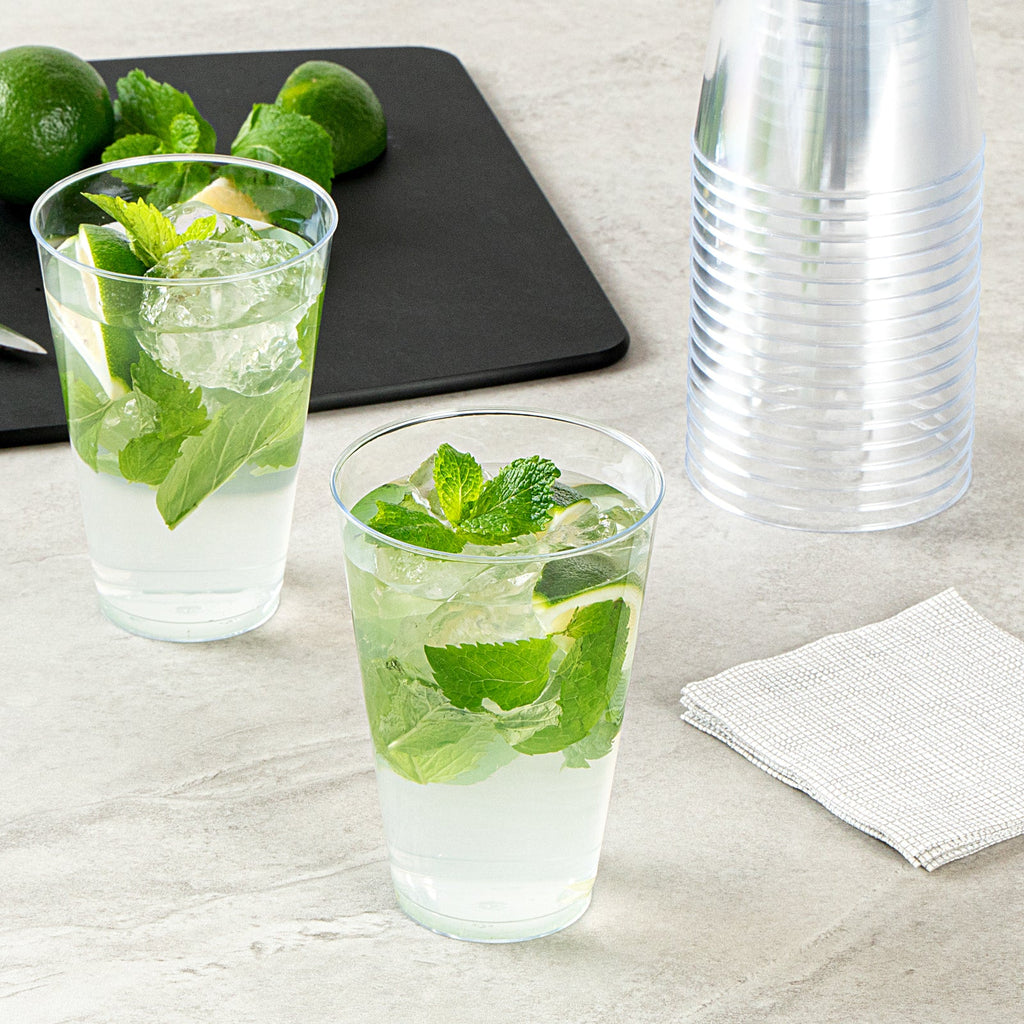 Chef 101 14 oz Clear Plastic Tumbler - 3 1/4" x 3 1/4" x 4 3/4" - 20 count box
